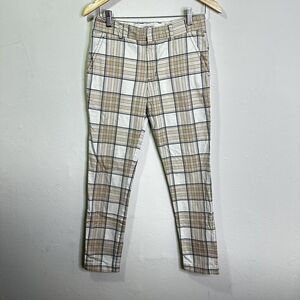 Mr.‎ Mister Trina Turk Men's Tartan Plaid Pants 28 - Ivory Brown Cotton Flannel